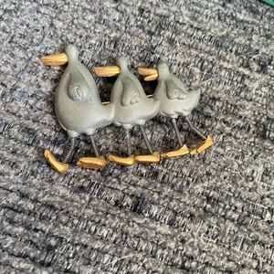 Quirky Duck Figurines with Orange Accents vintage